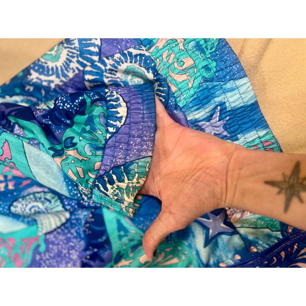 Lavon Vintage 90's Seashell Colorful Windbreaker Ski Jacket Size LARGE Retro - Picture 6 of 12